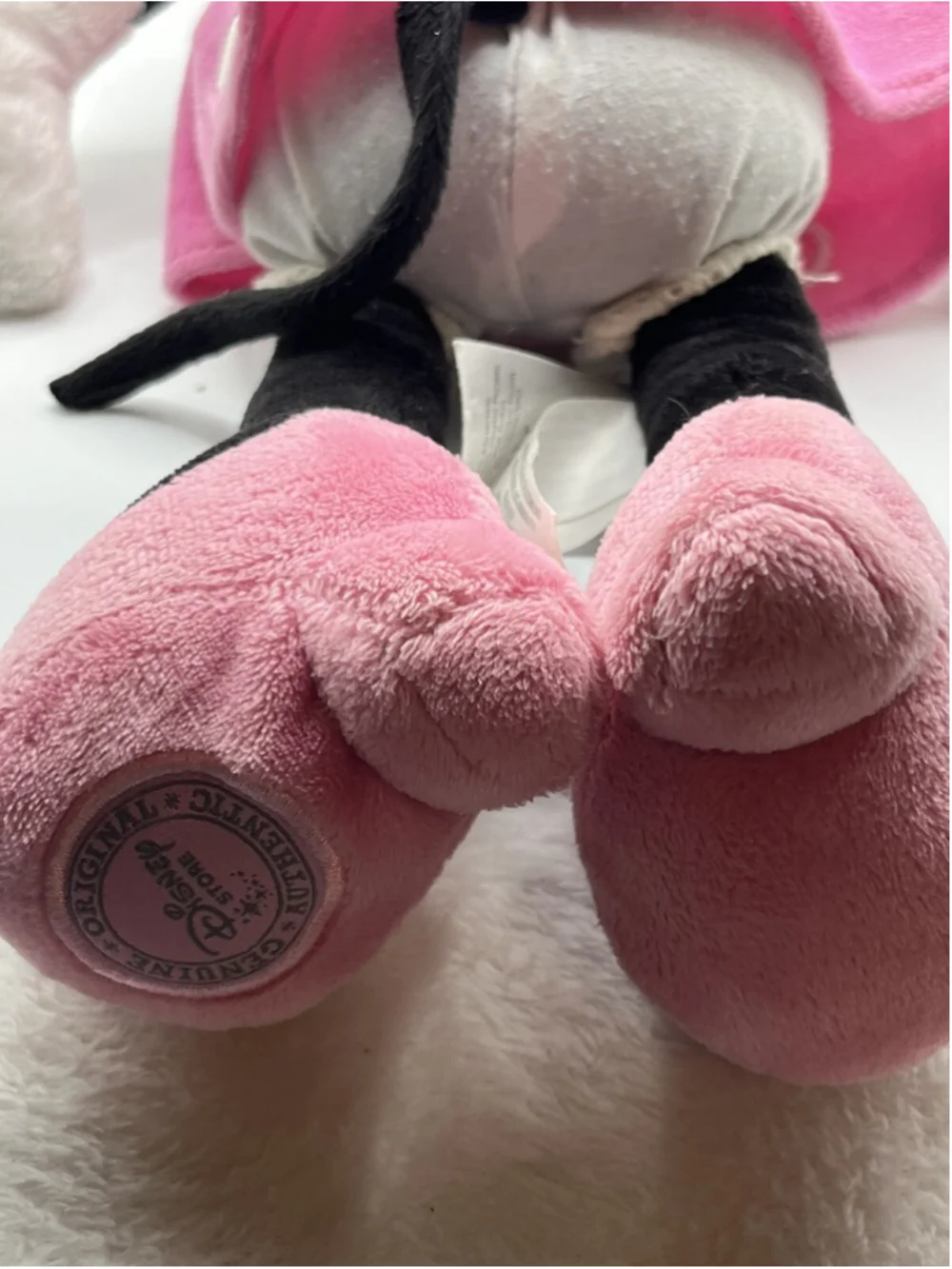Disney Store Plush Minnie Mouse Plush Embroidered Detail Pink Bow Shoes Dress
